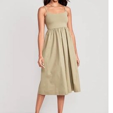 Old Navy Women’s Small Dress Fit Flare Combination Midi Cami Sleeveless
