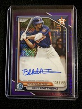 Brice Matthews 2024 Bowman Chrome Mega Box Purple Auto /199 Houston Astros 