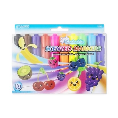 BAZIC Products Washable Fruit Scented Markers 1 Count (Pack of 1), 10-count 