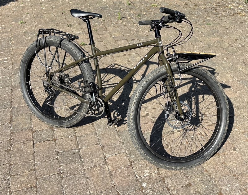 Surly ECR Medium Green Mountain Bike, Hope Rear Hub, Front/ Rear Rack