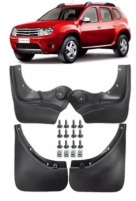 4xSchmutzfänger für Dacia Duster MK1 2010-2015 Vorne+Hinten Schwarz Spritzlappen