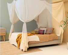 Pale Yellow Bed Canopy Mosquito Net   Rectangular Queen/King Size Bedroom D cor