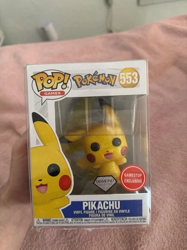 Funko Pop! Diamond Pokemon Pikachu #553  Figure- Gamestop Exclusive W/protector