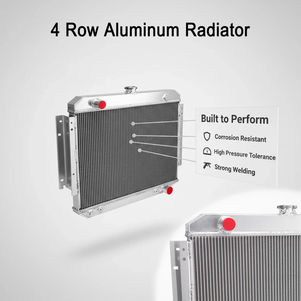 4 Row Radiator For 1971-1979 1972 Dodge B/D/W D100 D150 W200 300 Pickup Van V8 Foto 3 de 4