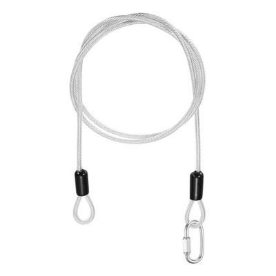1Set 5/32'' Dia 3.3ft Security Steel Cable with Loops Clear + Quick Links