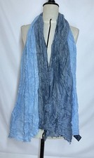 TOMMY HILFIGER Unisex Cotton Blend Scarf In Shades Of Blue 74"/27" EX.COND