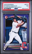 2025 BOWMAN PAPER PROSPECTS PURPLE #BP70 ESTEBAN GONZALEZ 180/250 PSA 7