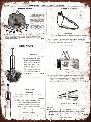 1918 Newhouse OK Gopher Trap Sure Roach Renkens Catch   Metal Sign 9x12'' A1000
