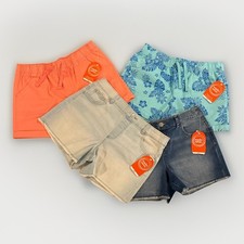 Wonder Nation Shorts Girls L 10-12 PLUS Pull On Denim Blue Prints Lot of 4 NEW