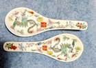 2 Spoons Vintage Asian  Dragon Design Porcelain Ceramic Soup Rice — photo 5