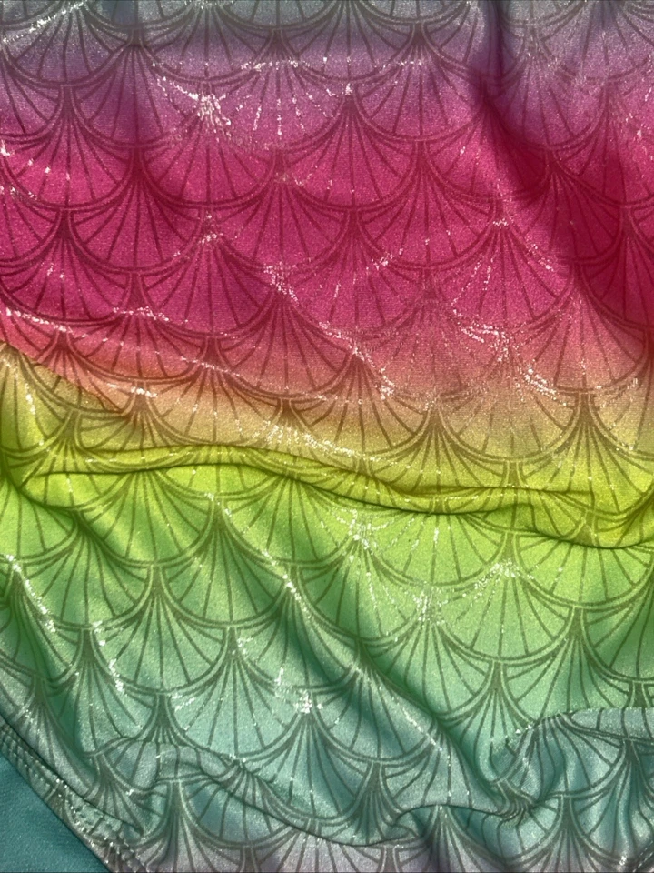 Traje de baño de una pieza multicolor de neón para niñas talla grande (10-12) Foto 2 de 4