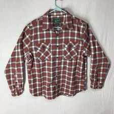 Woolrich Men’s Large Long Sleeve Wool Blend Button Up Shirt Spice