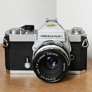 Nikon Nikkormat FT2 Silver Chrome Camera + 50mm F2 HC Nikkor Lens Kit