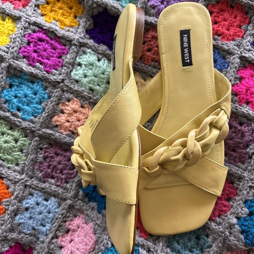 Nine West Leather Slides Size 10.5 - image 2 of 4