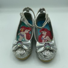 Disney Princess The Little Mermaid Ariel silver glitter heel dress shoes Size 7