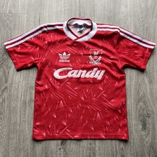 Vintage Retro Liverpool FC 1989/1991 Candy Football  Shirt Kids