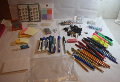 Office Supplies Highlighters, Pens, pencils, post its, paper clips & dry erase