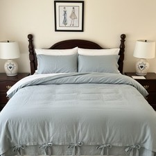 Simple Opulence 100 Linen Duvet Cover Set King Sage Green w/ 1 Pillowcase