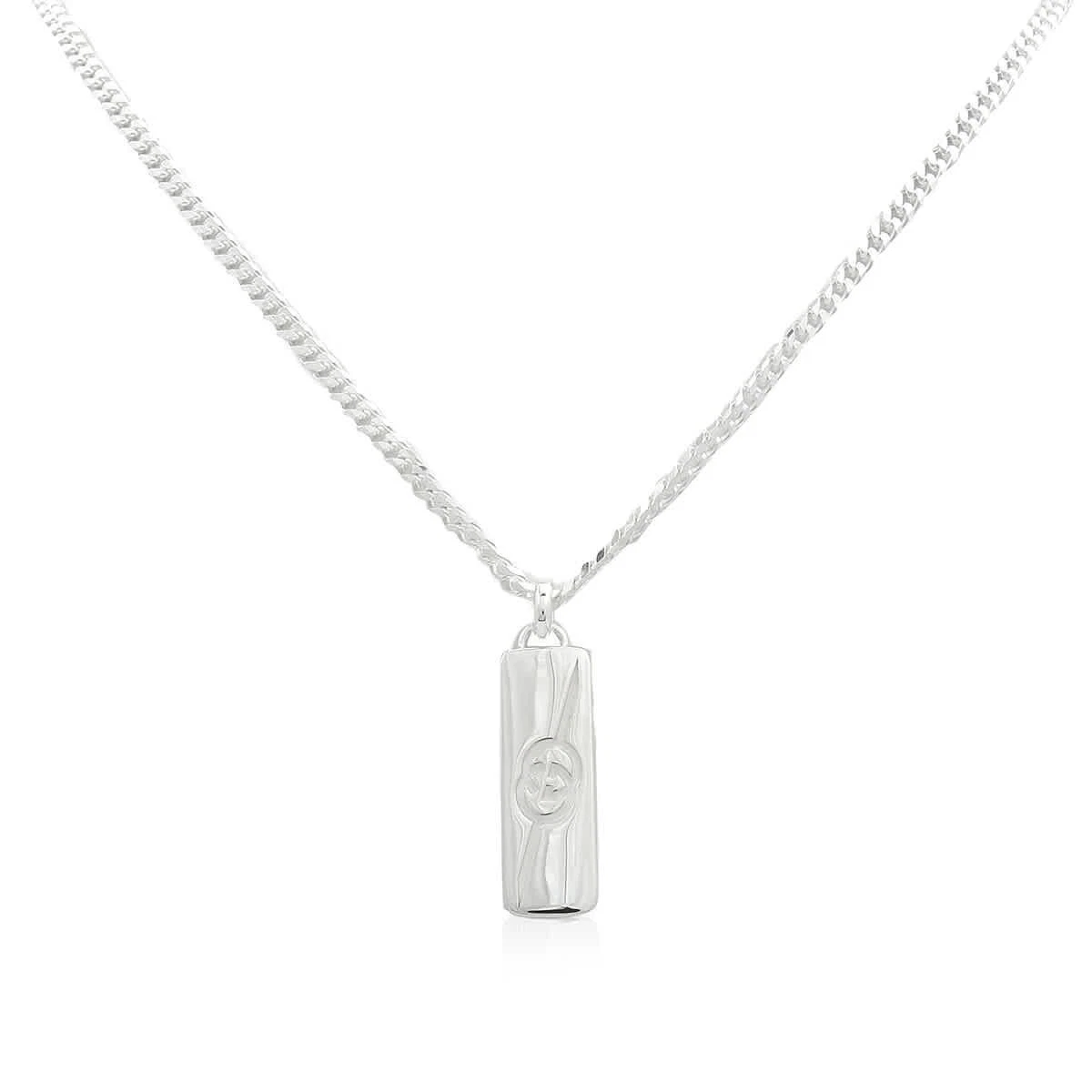 Collana Gucci in argento sterling con incastro diagonale G