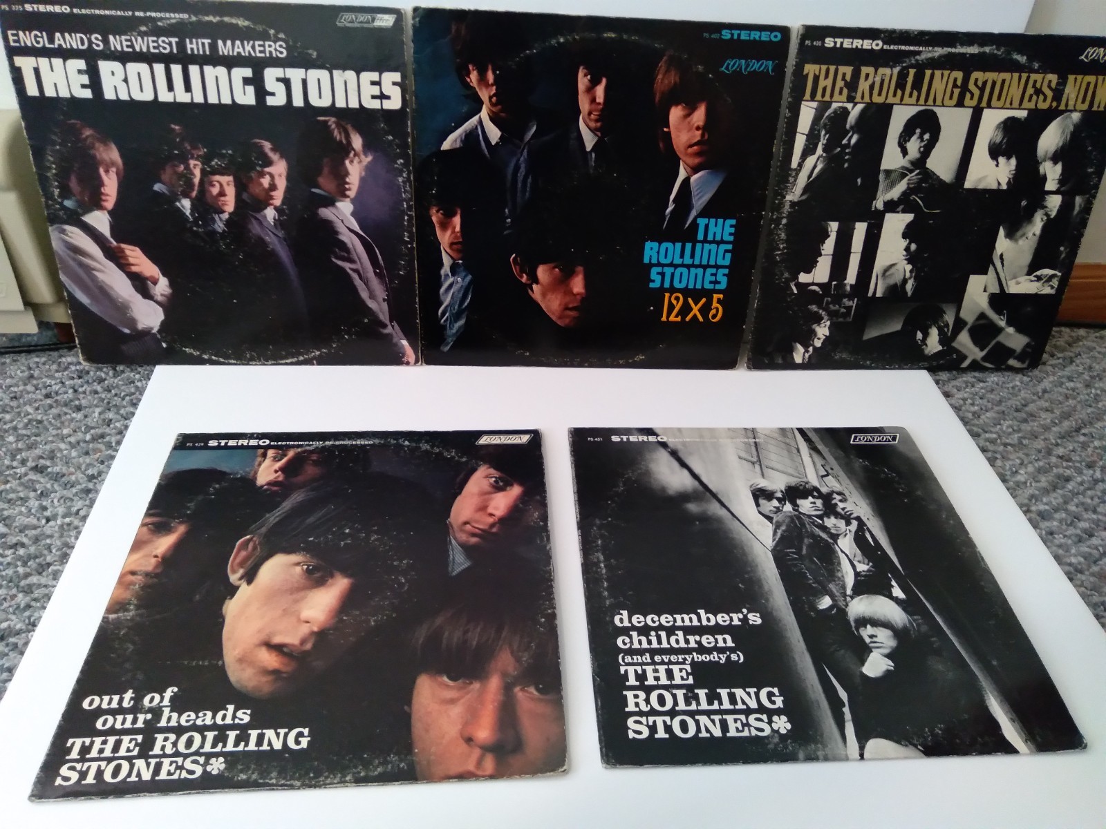 Rolling Stones Lot of 5 - First Five U.S. Releases Very Good Condition