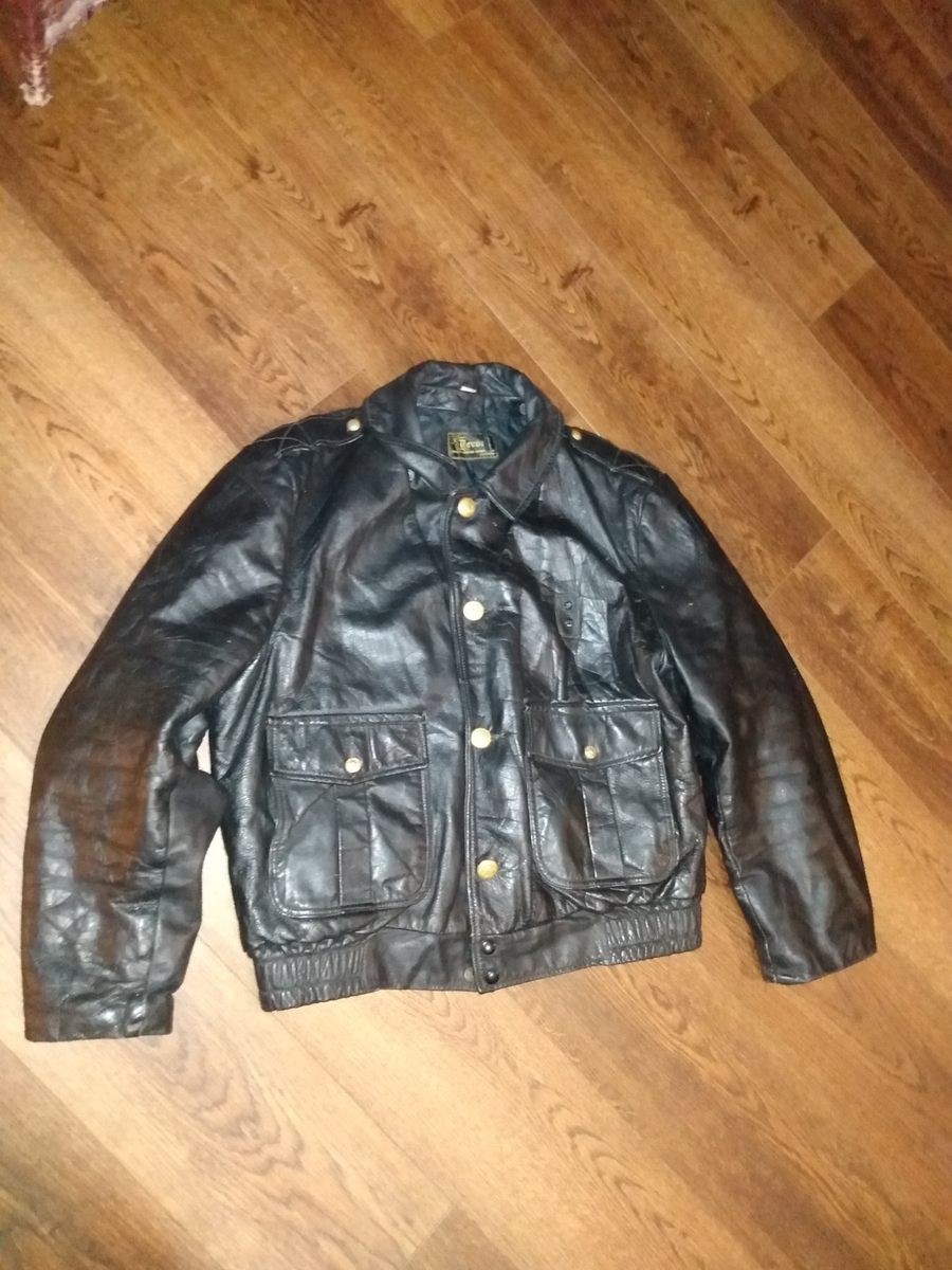 Vintage 80s Leather Police Jacket Size 44 Kale Uniforms Chicago | eBay