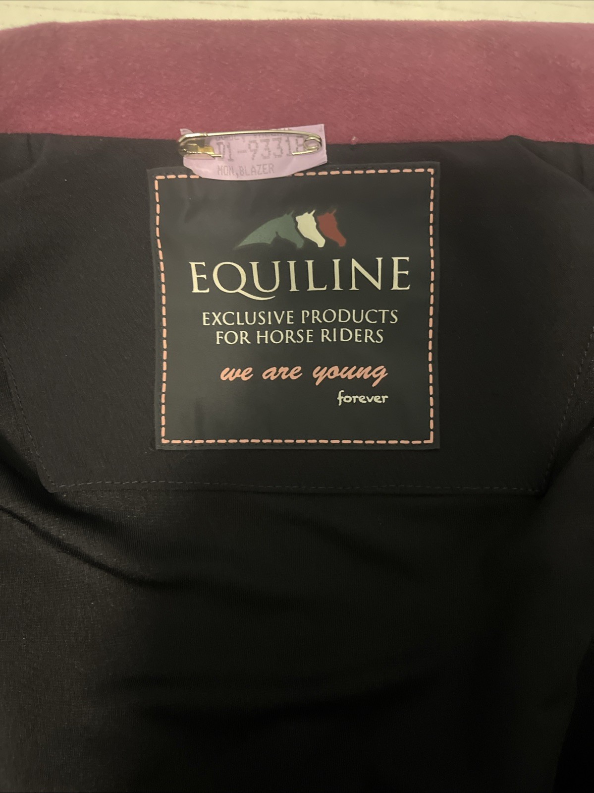 Equiline Girls 14/15 Navy Blue button Equestrian Riding horse show Jacket