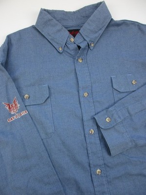 Mens 2XL Drifire Shirt Tecgen FR Work Button Flame Resistant Chambray LS USA