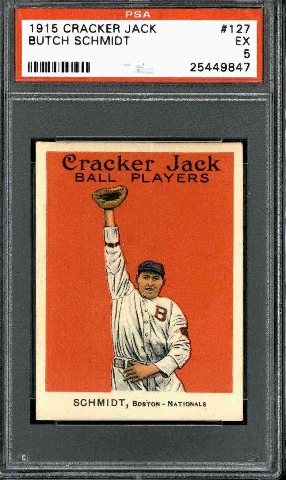 1915 Cracker Jack #127 Butch Schmidt - PSA 5