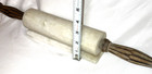 Vintage White Marble Rolling Pin Rustic Rare Wood Handles Baking Kitchen Tool — photo 8