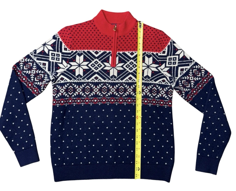 Suéter Vineyard Vines Azul Lana Merino Tejido Pullover 1/4 Cremallera Juvenil (18) XL Foto 3 de 4