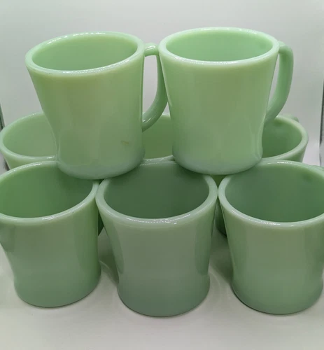 Set Of 8 Fire King Jadeite Mugs Cups D Handle