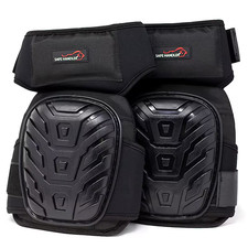 Extra Long Crystal Gel Knee Pads with EVA Foam Cushion, Hard PVC Shell and Adjus