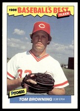 1986 Fleer Baseball's Best Sluggers vs. Pitchers Tom Browning Cincinnati Reds #4