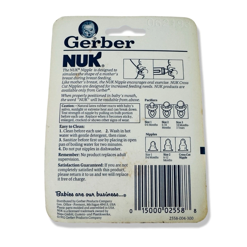 Cross Cut NuK Orthodontic Nipple 2-Pack Size 2 GERBER 1992 Lot of 2 -Total of 4 - Image 3 of 4