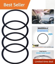 4 Pack Black Rubber Lid Rings - Replacement Gaskets for Yeti Tumblers