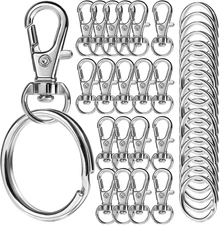 LEOBRO Keychains, 40PCS Key Rings and Keychain Clip, Key Chain Ring and Key Chai