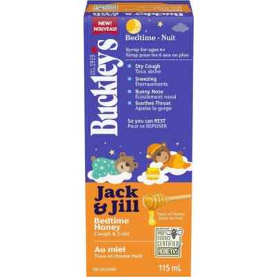 2PACK Buckley's Jack & Jill Kids' Honey  Bedtime Cough & Cold Syrup 115ml CANADA