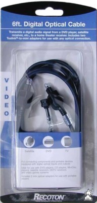6-Foot Toslink Digital Optical Cable W/Mini Adapters US Seller Fast Shipping!