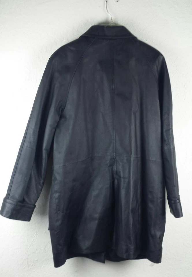 Abrigo Chaqueta de Invierno Amalfi Cuero If Mujer Talla L/LX 100% Cuero Bolsillos Negro Foto 4 de 4