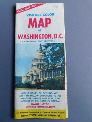 Visitors Color Map of Washington, DC - 1964 Capsco Maps