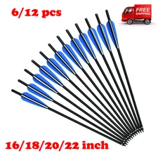 Archery Crossbow Bolts Hunting Carbon Arrows Half Moon Nocks 8.8mm OD Shaft US