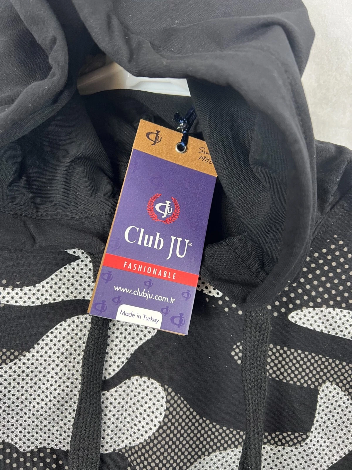 VETEMENTS Felpa con cappuccio Club JU Abbigliamento nera mimetica donna XXL tasche con cerniera nuova