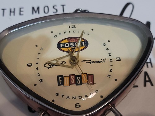 RARE Futuristic Fossil American Classic Wind Up Alarm Clock Works great - Picture 5 of 7
