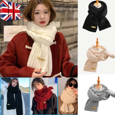 Fashion Ladies Women Winter Warm Scarf Knitted Long Soft Scarves Extra Thick UK