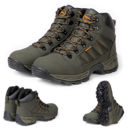 Men's Hiking Boots Waterproof Outdoor Walking Boot Hiker Work Green