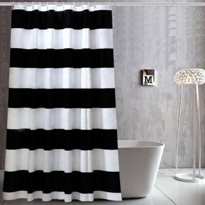 NEU Duschvorhang Badewannenvorhang Dusche Vorhang Größe Auswahl Schwarz Weiß - Bild 1 von 4