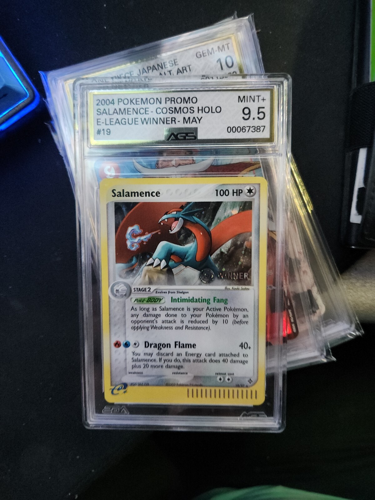 2004 Ex Dragon 19 Salamence e-League - Winner Rare Pokemon TCG Card CGC 10