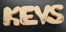 KEYS Wood Key Holder 4 Hook Wall Key Holder