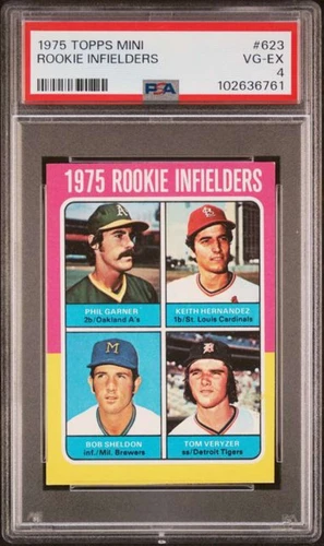 1975 Topps Mini #623 Rookie Infielders Keith Hernandez / Garner / Sheldon (6761)