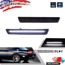 For 2015-2023 Dodge Challenger Rear Bumper Side Marker Lamps Lights, Smoke White